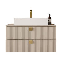 BADMÖBEL-SET Gariano 01 - Sandfarben/Goldfarben, Holzwerkstoff/Kunststoff (80/42/46cm) - MIRJAN24