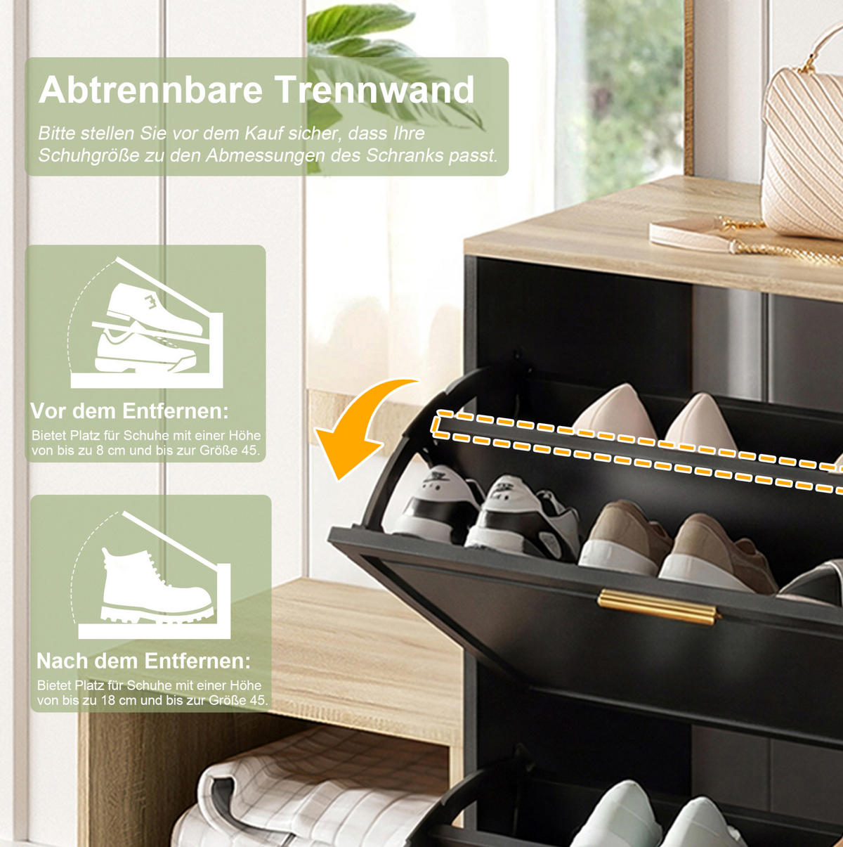 GARDEROBENSET 139,5/35/166 cm aus Spanplatte mit 4-teiligem Stauraumkonzept Schwarz/Natur - Naturfarben, Holzwerkstoff (130/174/30cm) - Modenvie