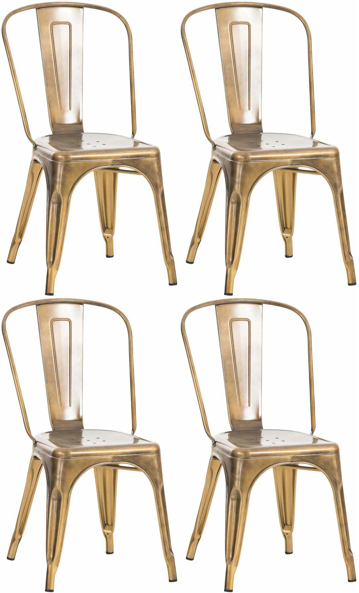 BESUCHERSTUHL 4er Set Metall gold - Goldfarben, Metall (44/89/48cm) - CLP