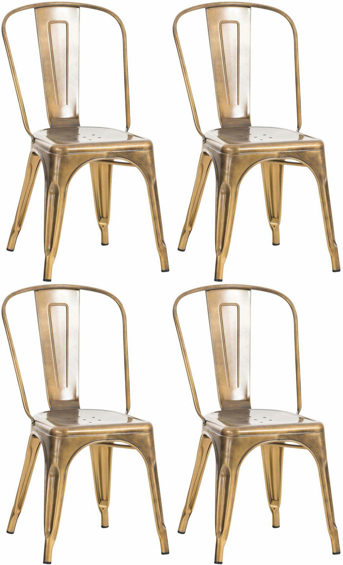 BESUCHERSTUHL 4er Set Metall gold - Goldfarben, Metall (44/89/48cm) - CLP