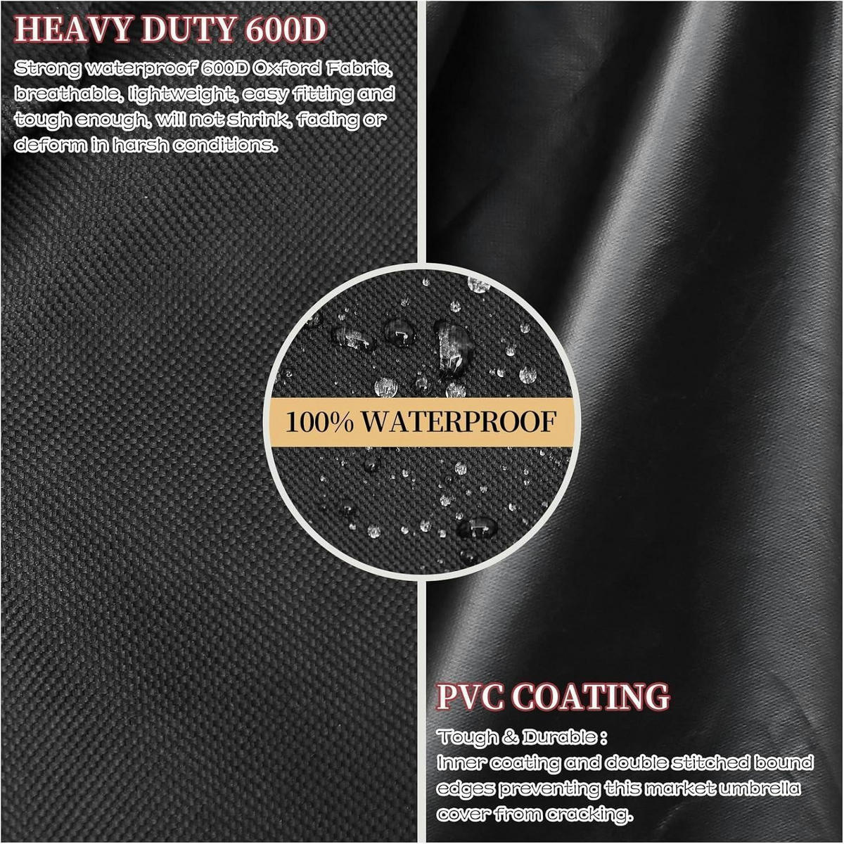 SONNENSCHIRMHÜLLE für Freischwinger 205 x 25/57/48 cm Schwarz - Schwarz, Textil (205/48/205cm)