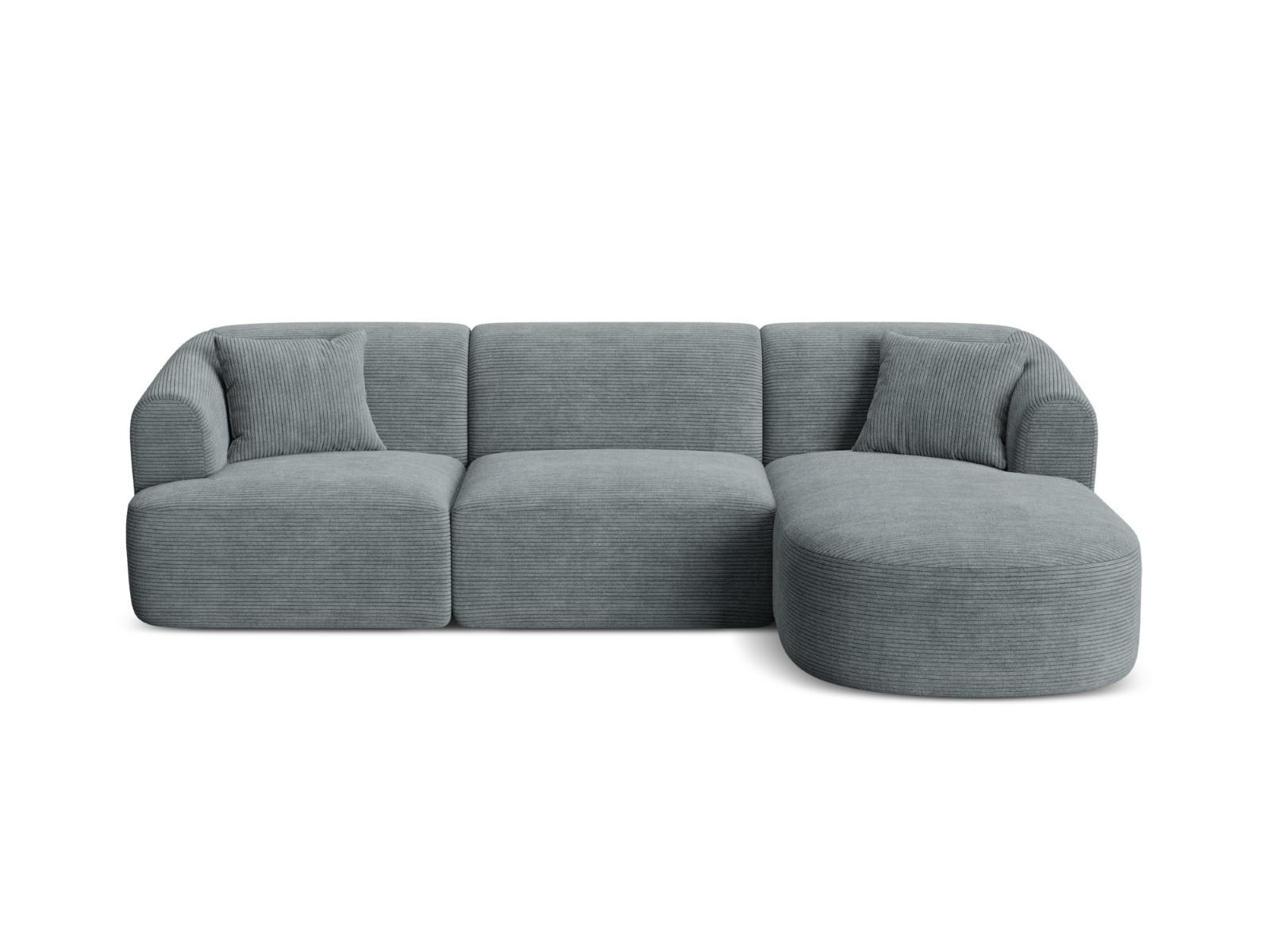 MODULARES-ECKSOFA rechts Campi aus Cord dunkelgrau 4 Sitzplätze - Dunkelgrau, Textil (156/256cm) - Cosmopolitan Design