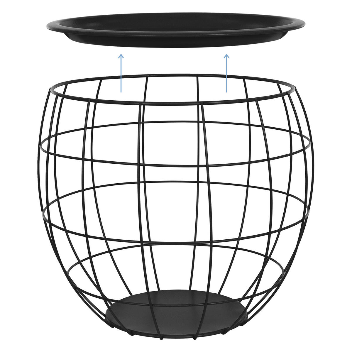 BEISTELLTISCH rund Schwarz Ø 43/35/27 - 40/33/29 cm 3er Set - Schwarz, Metall (43/43/40cm) - ML-DESIGN
