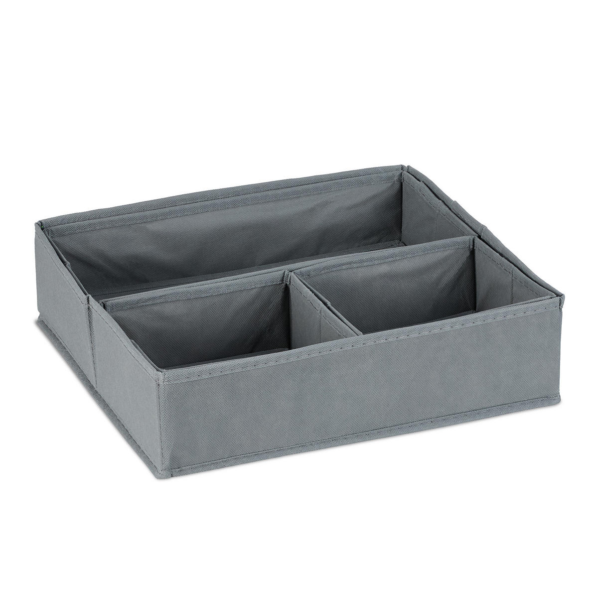 4-DIELNY organizér na zásuvky - sivá, textil (35/10/33cm) - Relaxdays