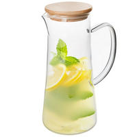 GLASKRUG mit Bambusdeckel 1,35 l - Transparent, Glas (1.35L) - Orion 