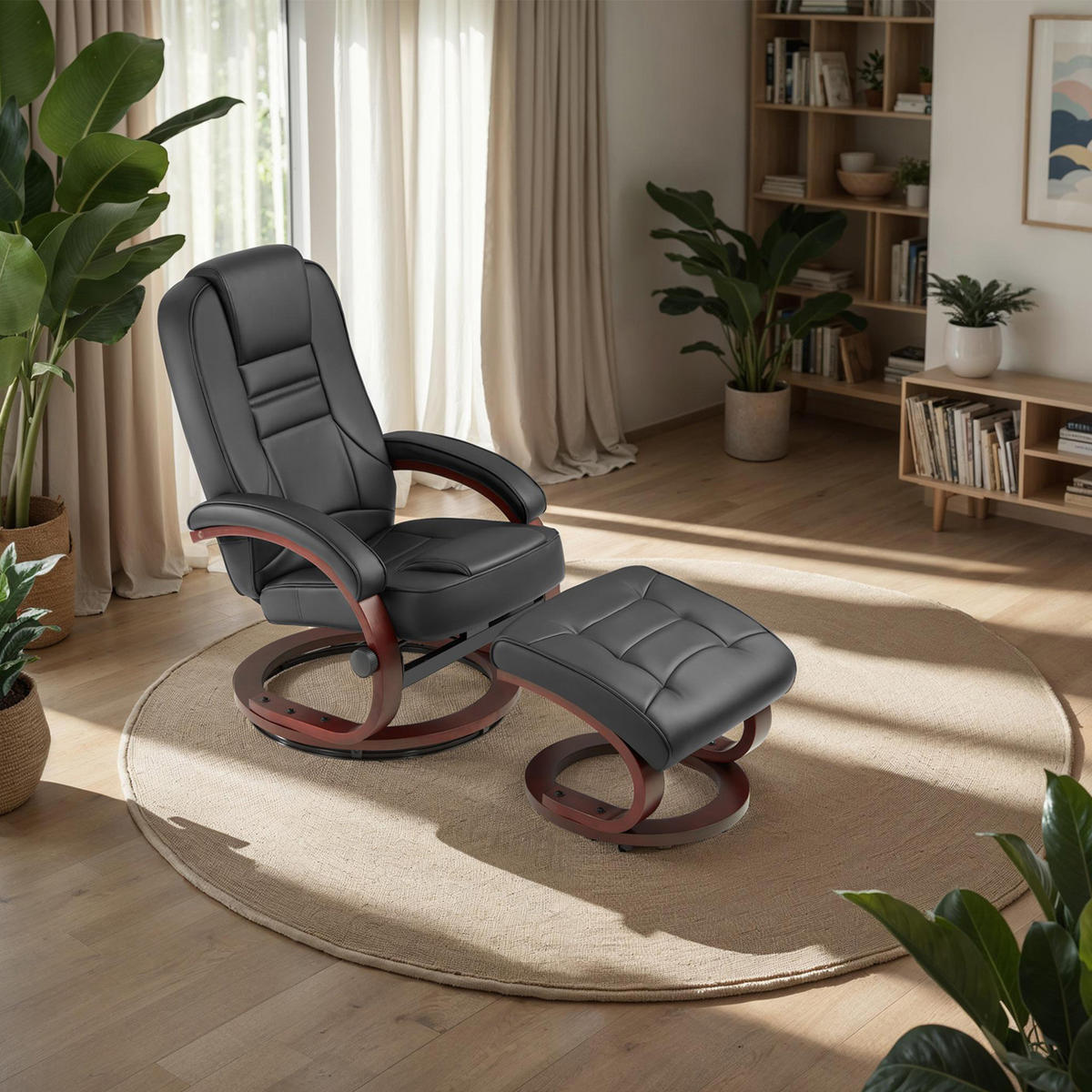 FERNSEHSESSEL Willy,Belastbarkeit 150 kg,schwarz/braun - Schwarz/Braun, Textil (68/102/109cm) - tectake