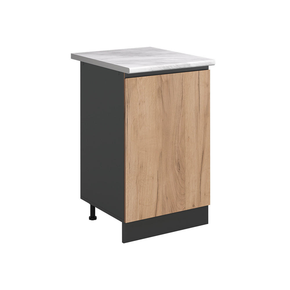 SAMOSTOJEĆI KUHINJSKI ORMAR R-Line, Hrast zlatnog tona/Antracit, 50 cm marmer werkblad - boje hrasta/antracit, drvni materijal (50/81.6/60cm) - Vicco