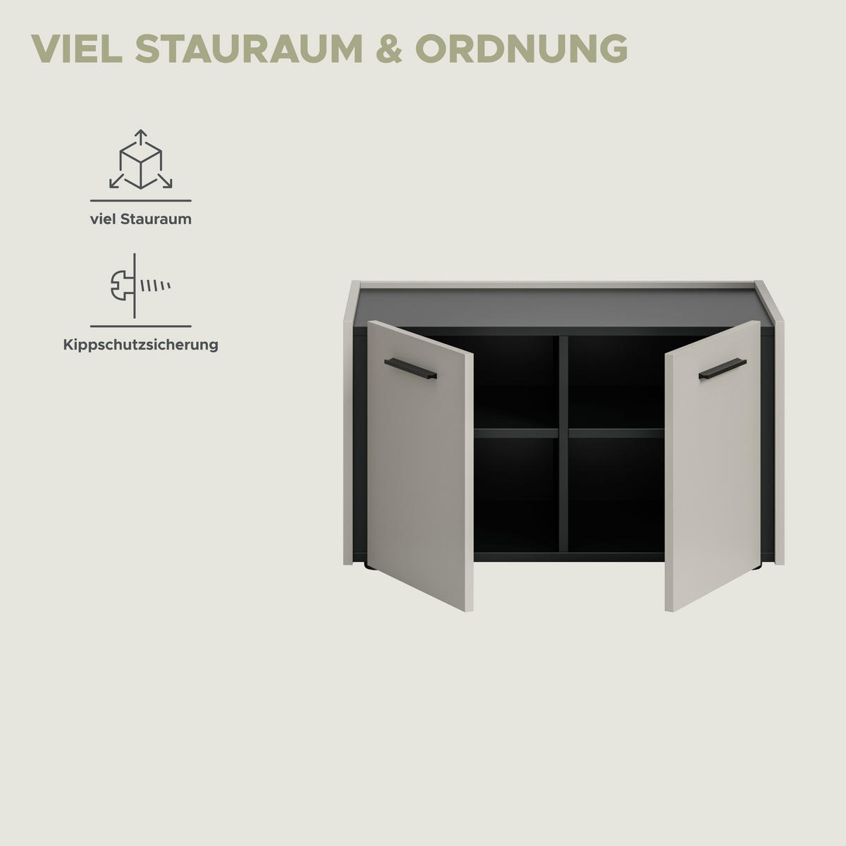 SITZBANK Emil Kaschmir 75/40/42 cm - Beige, Holzwerkstoff (75/42/40cm) - Xonox