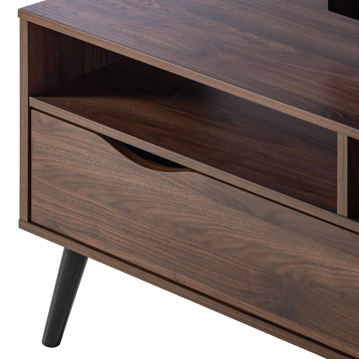 TV-LOWBOARD - Walnuss Dekor, 160 cm - Walnussfarben/Schwarz, Holzwerkstoff (160/57/39cm) - home24