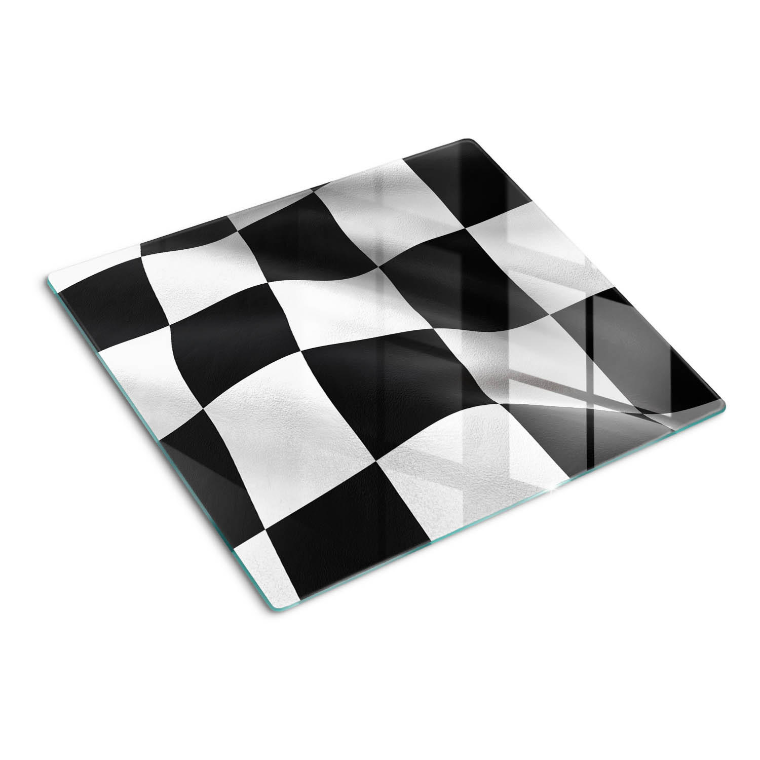 GLASPLATTE 60x52 cm Ende der Flagge - Schwarz, Glas (60/0.4/52cm) - TULUP