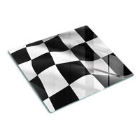 GLASPLATTE 60x52 cm Ende der Flagge - Schwarz, Glas (60/0.4/52cm) - TULUP