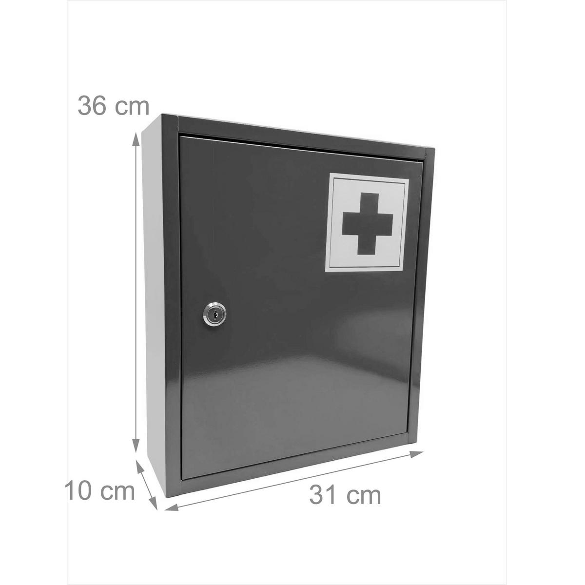 LÉKÁRNA - šedá, kov (31/36/10cm) - Relaxdays