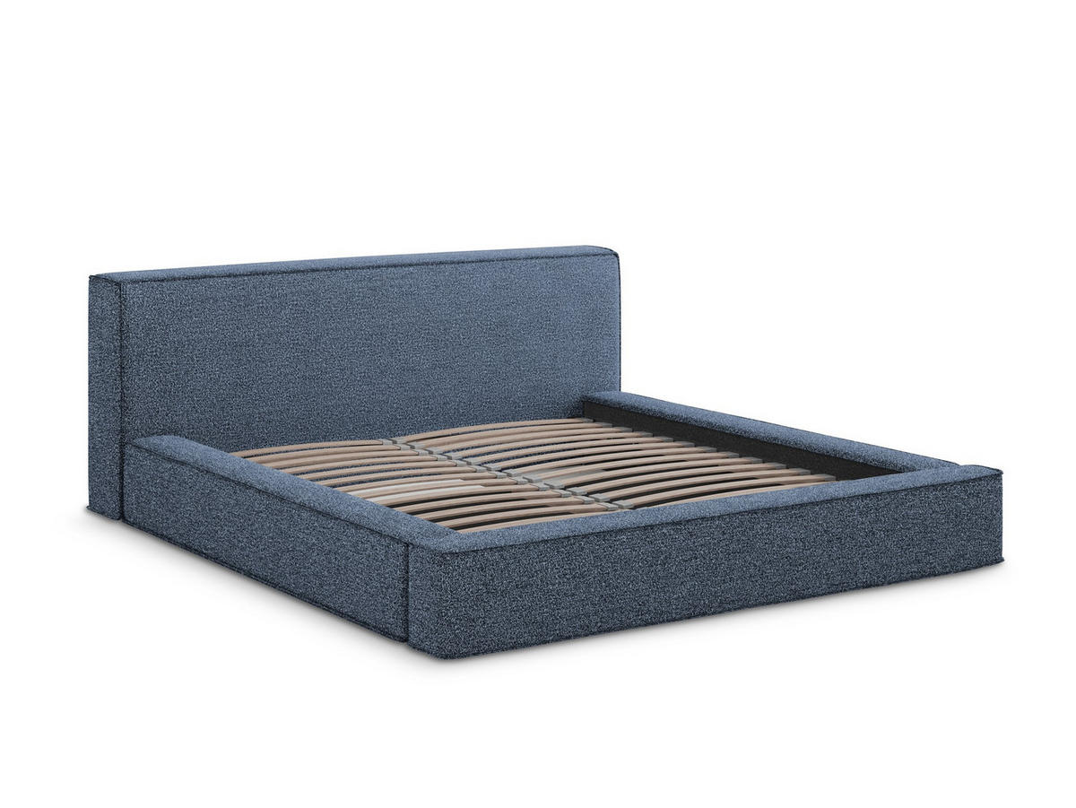 POLSTERBETT mit Bettkasten und Lattenrost 180x240 Blau - Blau/Schwarz, Kunststoff/Textil (140/200cm) - Makamii