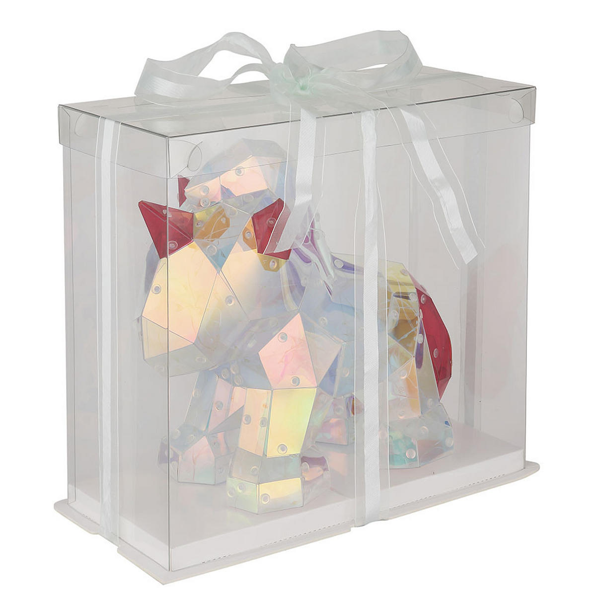 LED TISCHLEUCHTE Klar Kristalleffekt USB-Anschluss - Klar, Kunststoff (30/14/26cm) - Globo Lighting