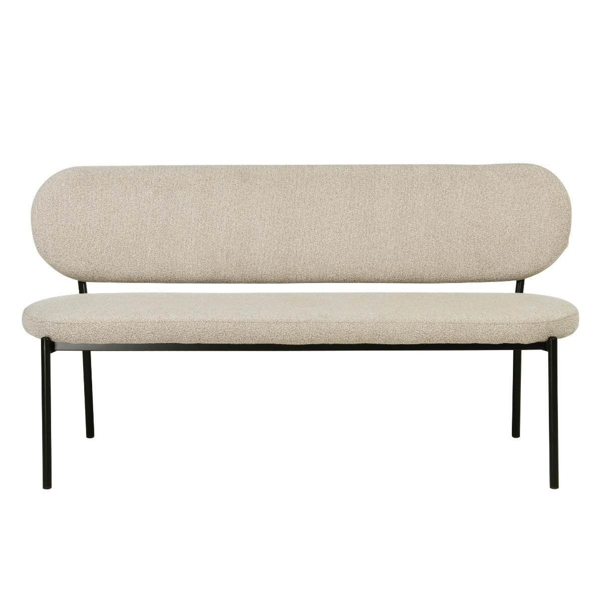ESSZIMMERBANK aus Stoff/Metall 160cm, taupe - Taupe, Textil (160/84/63cm) - Giga Meubel