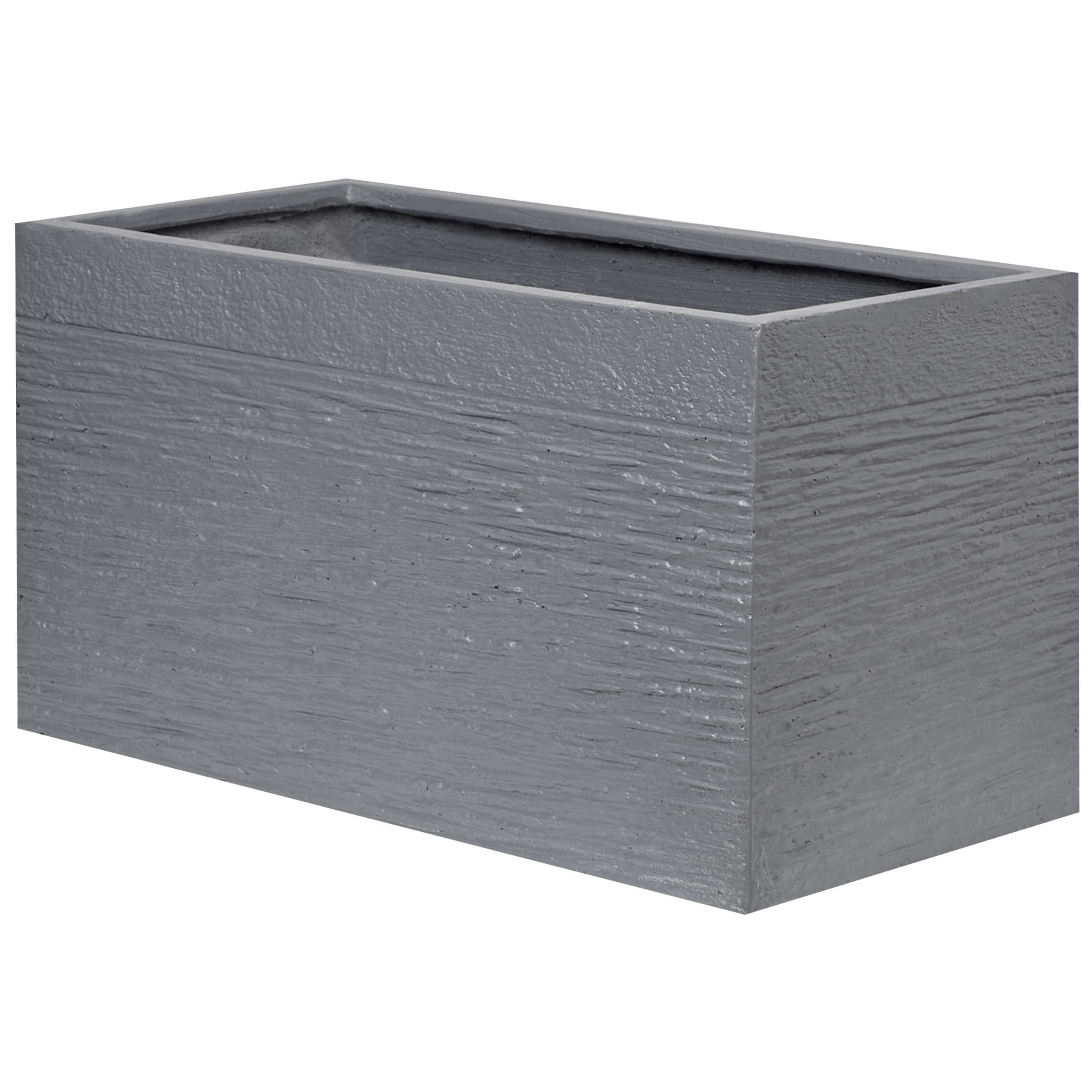 BLUMENTOPF grau rechteckig 60/29/30 cm Myra - Grau, Naturmaterialen (30cm) - Beliani