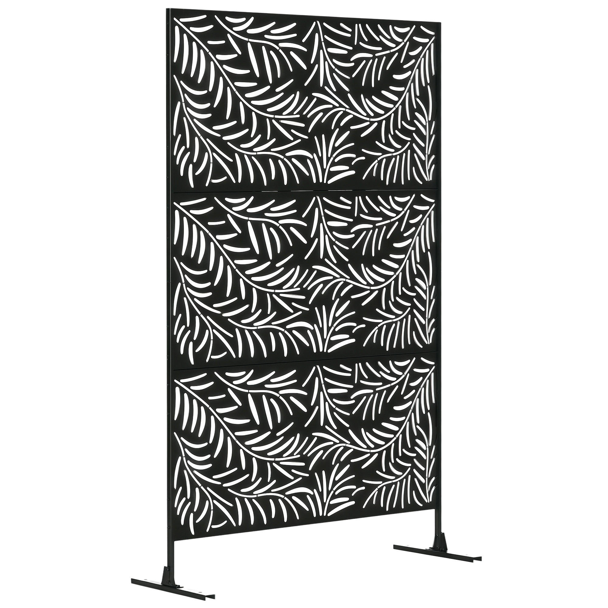SICHTSCHUTZ Schwarz 122.0/45.0/198.0 cm - Schwarz, Metall (45/198cm)