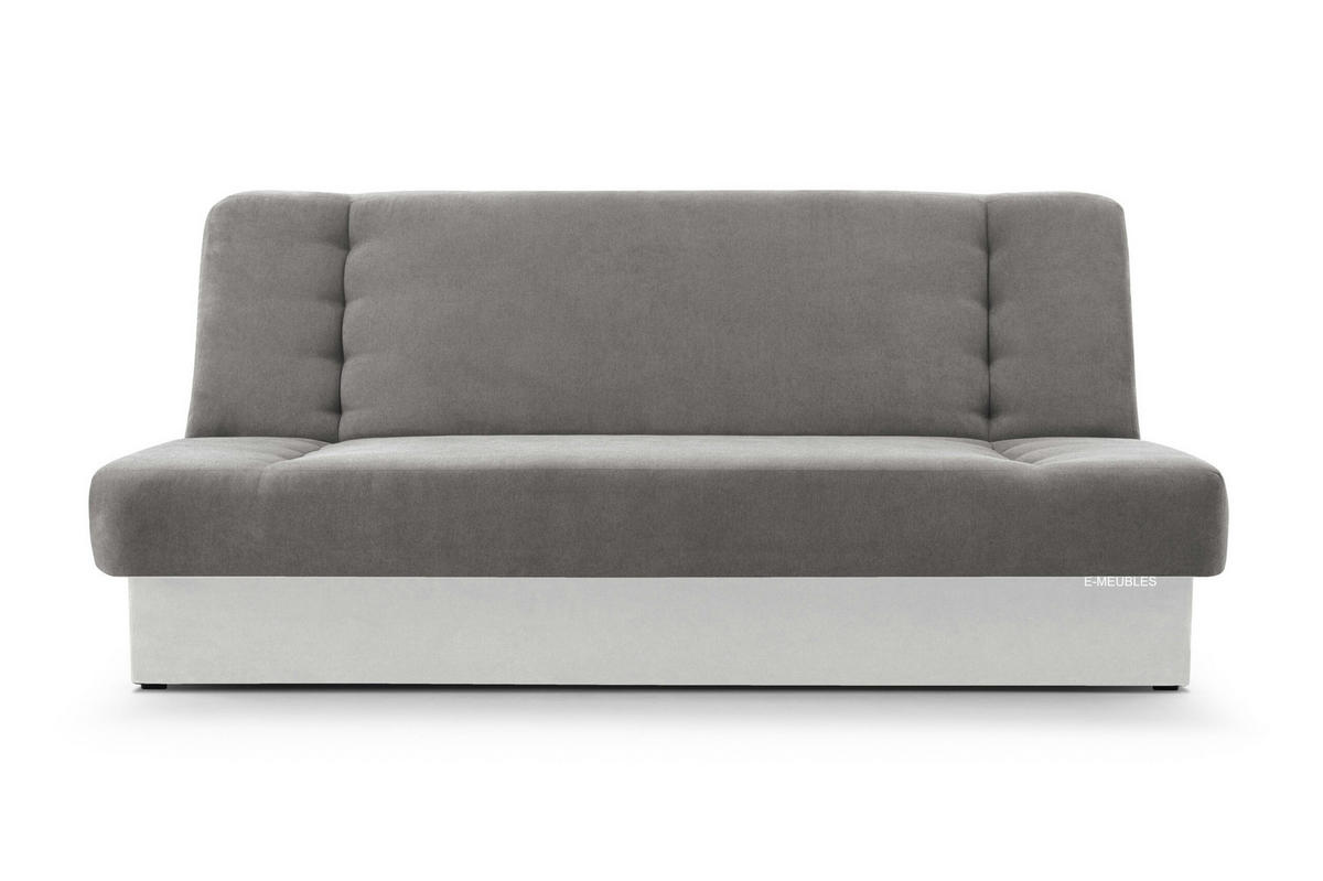 SCHLAFSOFA - Cyprus (Grau + Weiß) - Eschefarben, Holz (192/85/92cm) - Möblo