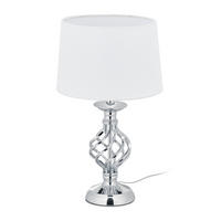 TISCHLAMPE - Silberfarben, Kunststoff/Textil (25/25/43.5cm) - Relaxdays