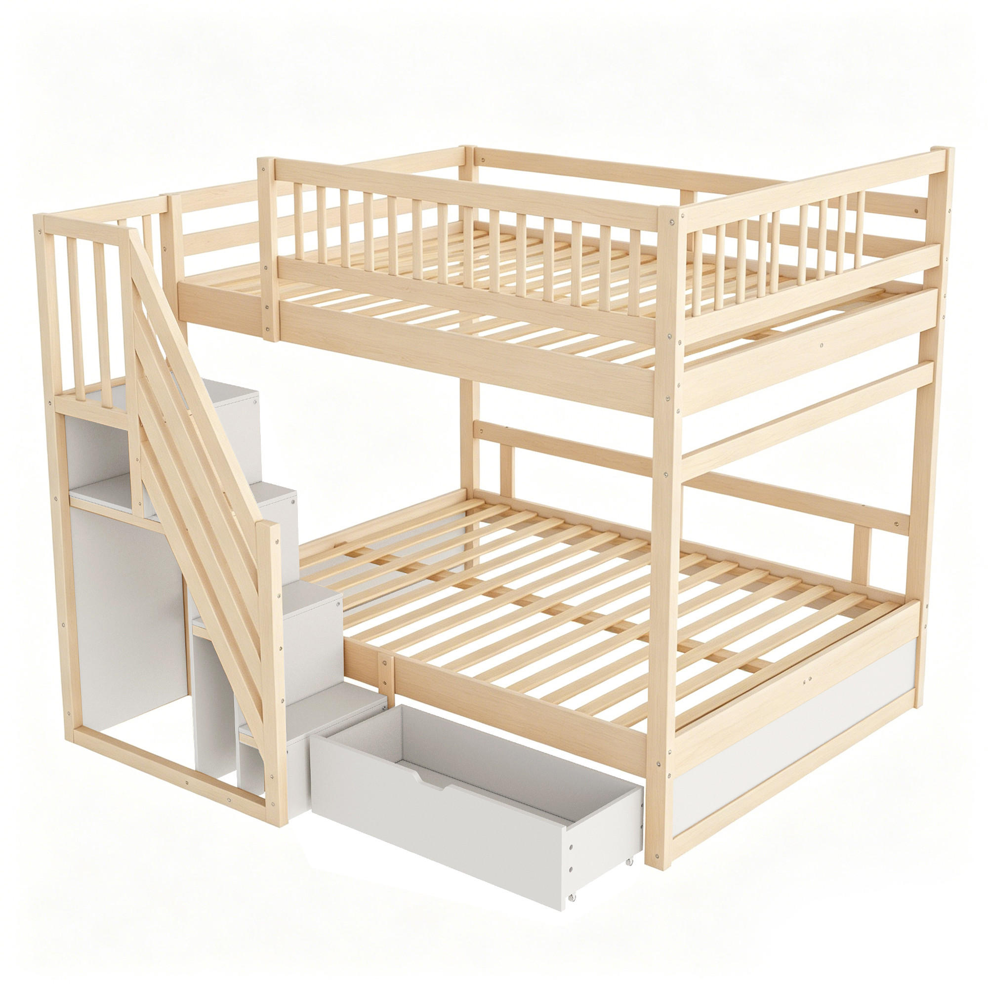 ETAGENBETT 140/200 cm DE-32550 mit Stauraumleiter Holzfarbe - Naturfarben, Holz (140/200cm) - ComfortXL