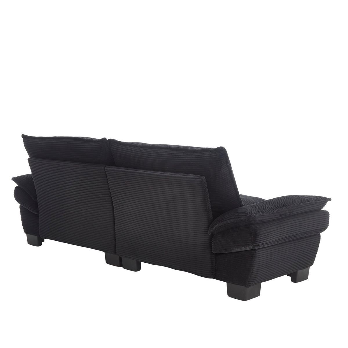 SOFA für 2 Personen mit Velvet-Bezug in Schwarz 224/81/81 cm - Schwarz, Textil (224/81/81cm) - OKWISH