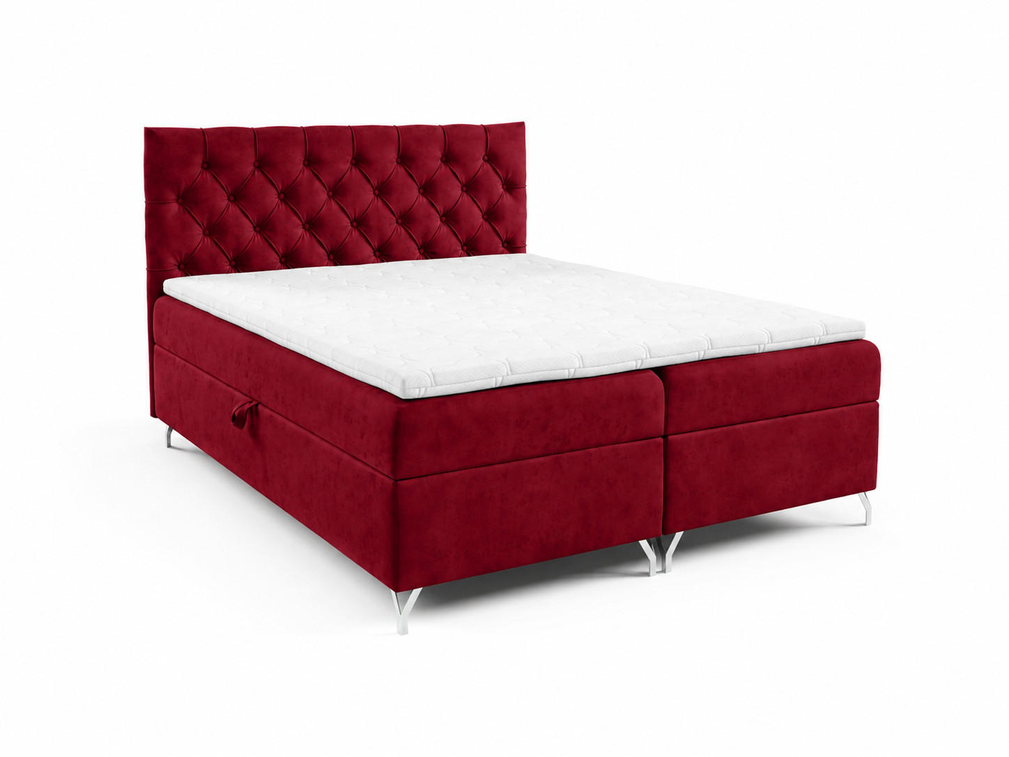 BOXBETT mit Stauraum und Topper Rot 120x200 cm - Rot, Textil (120/200cm) - Home Collective