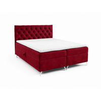 BOXBETT mit Stauraum und Topper Rot 120x200 cm - Rot, Textil (120/200cm) - Home Collective