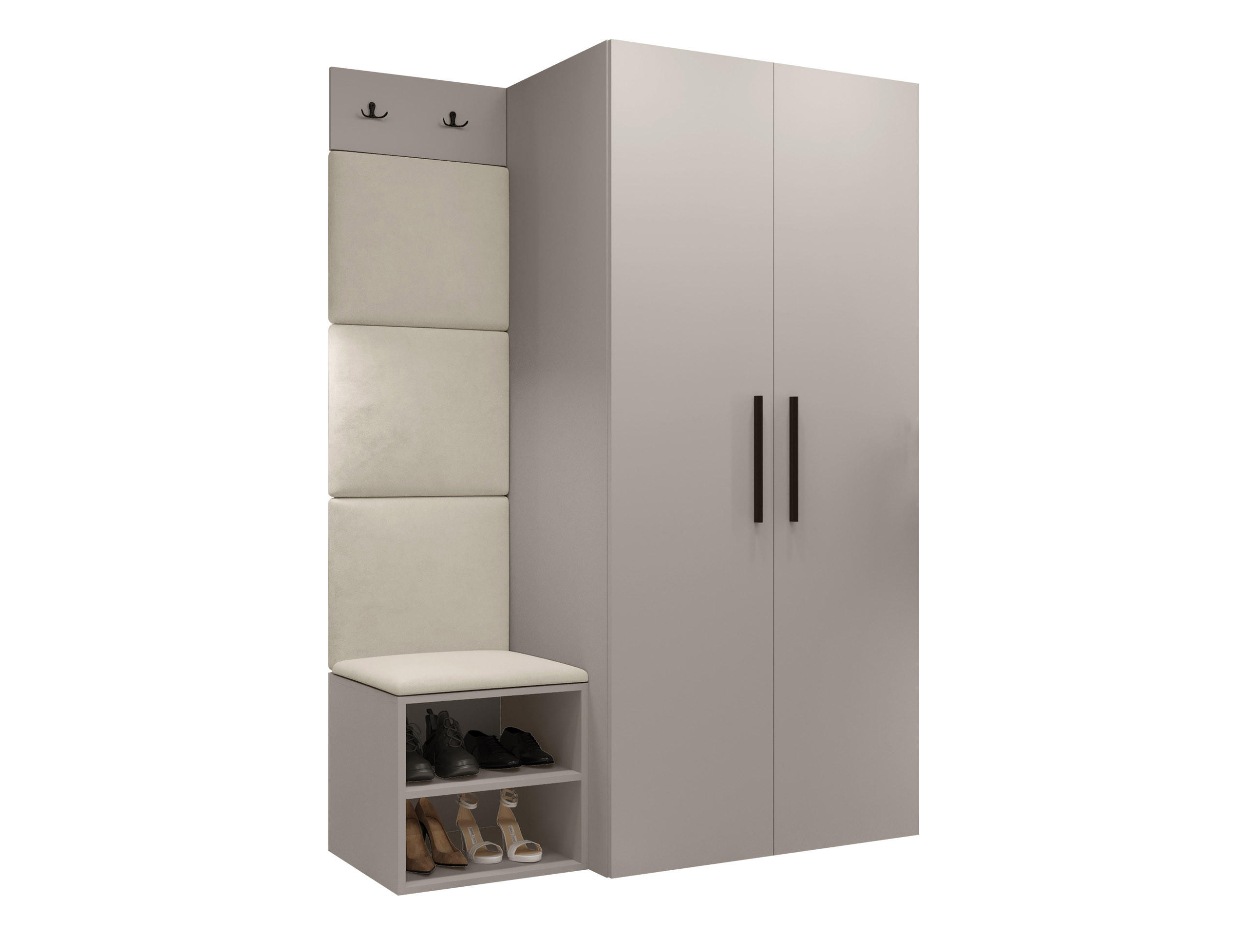 GARDEROBEN-SET Medi IV - Kaschmir/Beige, Holzwerkstoff/Kunststoff (80/191/50cm) - MIRJAN24