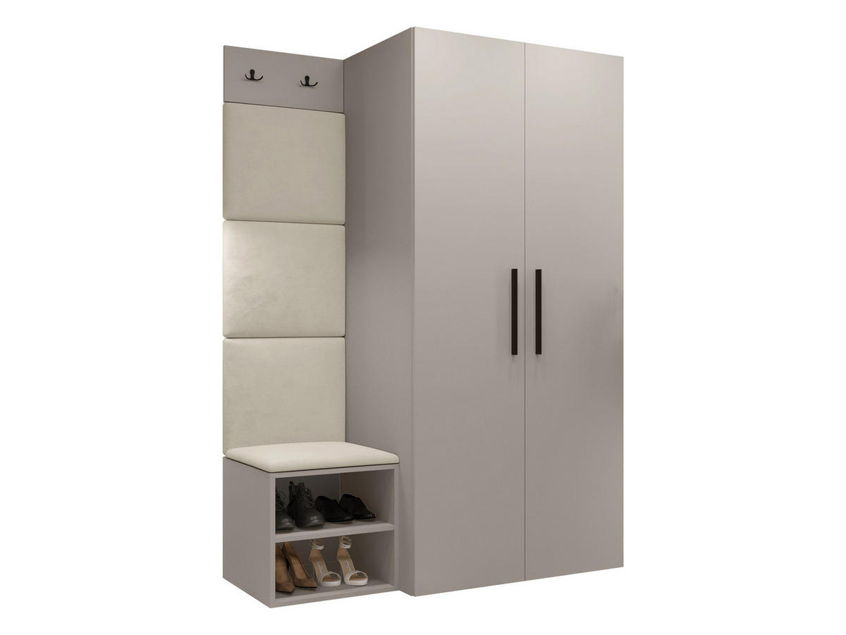 GARDEROBEN-SET Medi IV - Kaschmir/Beige, Holzwerkstoff/Kunststoff (80/191/50cm) - MIRJAN24