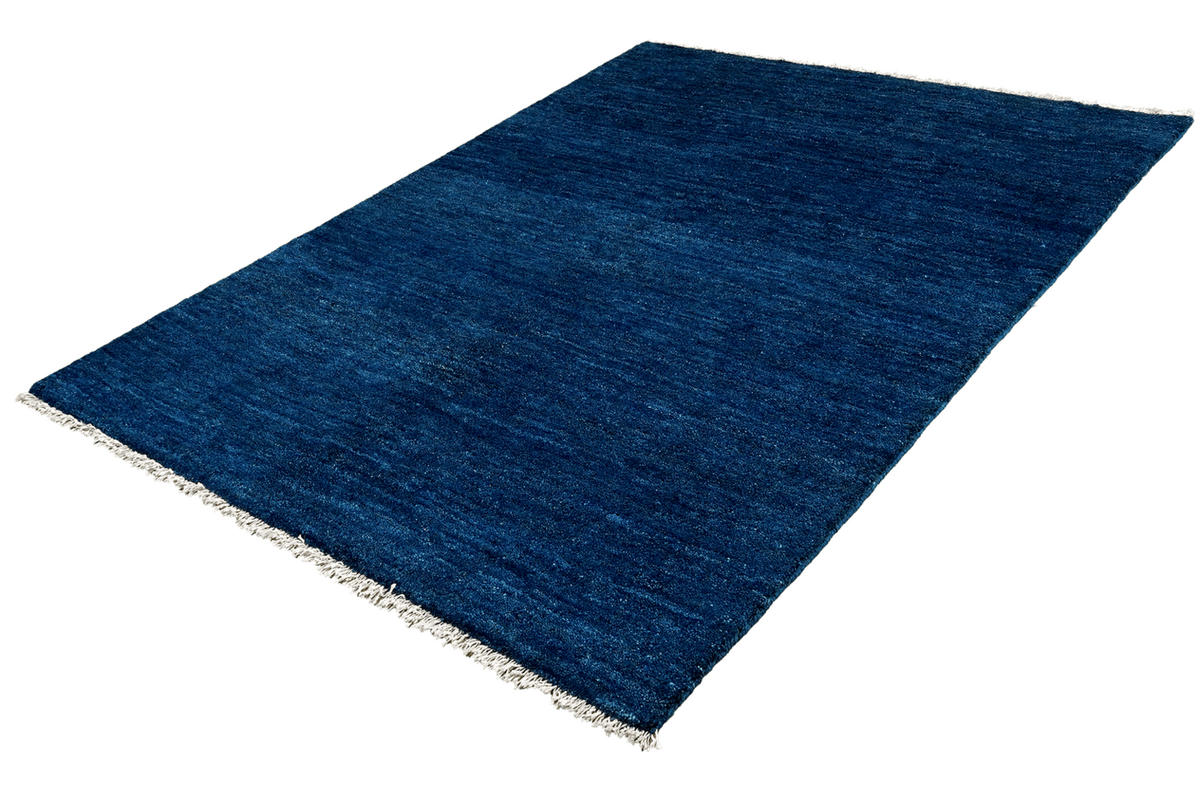 GABBEH-TEPPICH handgeknüpft Blau 180/139 cm Schurwolle - Blau, Textil (139/180cm) - Looma