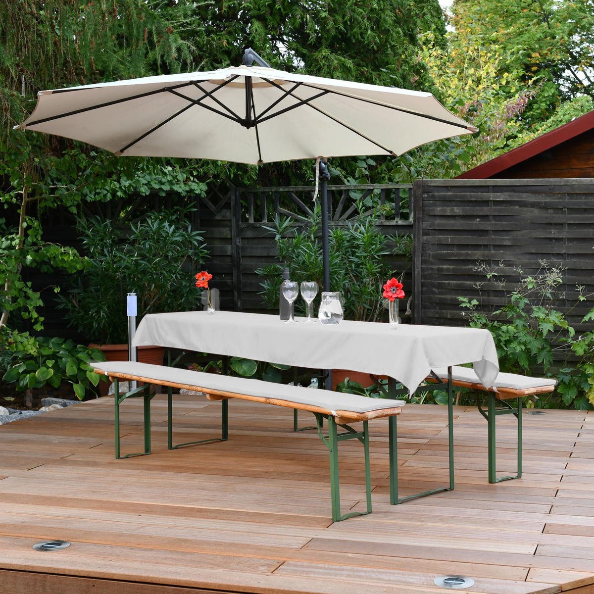 BIERBANKAUFLAGE Comfort XS 50cm Weiß (3tlg) - Weiß, Textil (50/1/220cm) - Beautissu 