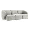 3-SITZER SOFA Chenille Stoff Grau - Hellgrau/Schwarz, Holzwerkstoff/Kunststoff (244/75/94cm) - LaMiaSofa