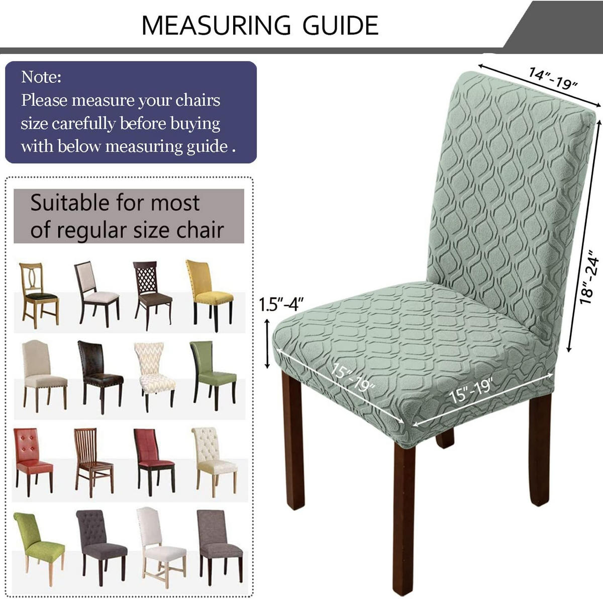 STUHLHUSSE Stretch Stuhlbezug 1 Stück - Hellgrün, Textil (18/25cm) - Kaket