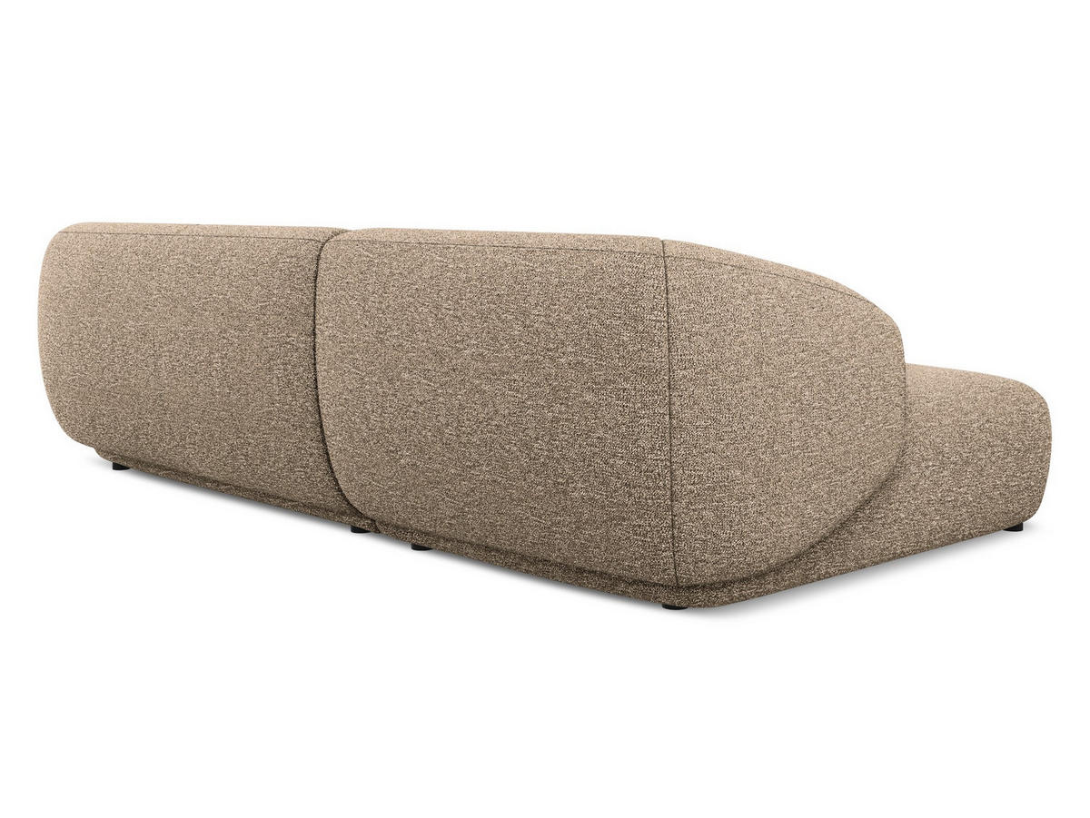 ECKSOFA links Strukturstoff Stoff Beige - Blau/Beige, Kunststoff/Textil (156/280cm) - Makamii
