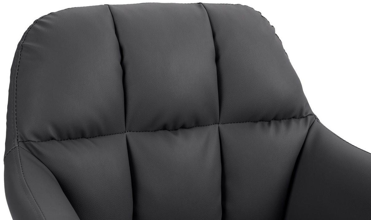 BARHOCKER Nardo Kunstleder chrom schwarz - Chromfarben/Schwarz, Kunststoff/Metall (57/118/59cm) - TPFLiving