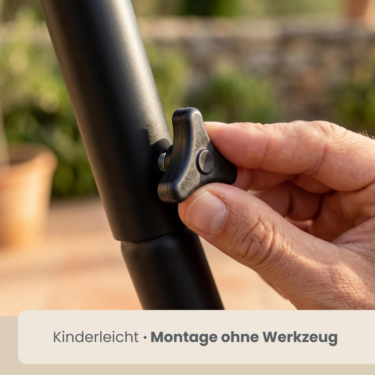 XL-HÄNGESESSELGESTELL, 210cm, bis 150kg, Schwarz - Schwarz, Metall (160/140/210cm) - Amanka