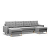 U-SOFA MIT SCHLAFFUNKTION ELMA, Grau - Grau, Textil (294/92/140cm)