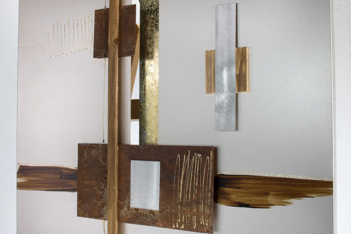 WANDDEKO Braun 83/83 cm - Goldfarben/Braun, Metall (83/83/6cm) - KUNSTLOFT