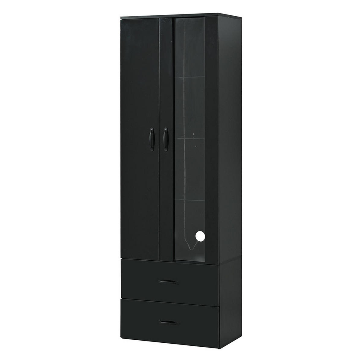 VITRINE in 59.5/35/82cm, Schwarz - Schwarz, Holzwerkstoff (60/182.5/35cm) - KOMHTOM