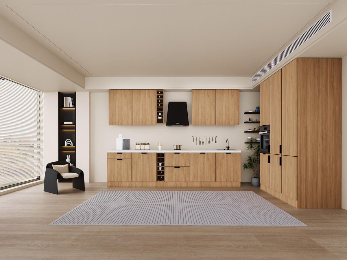 KÜCHENZEILE 315 x 180 cm - Sorento KS14-M315 - in Sonoma Eiche - Sonoma Eiche, Holz (495/247/58cm)