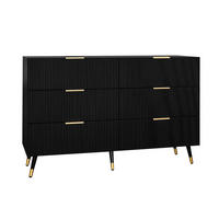 SIDEBOARD Schwarz 120/77/40 cm moderne Kommode Schubladen - Schwarz, Holz (120/77/40cm) - Kaket