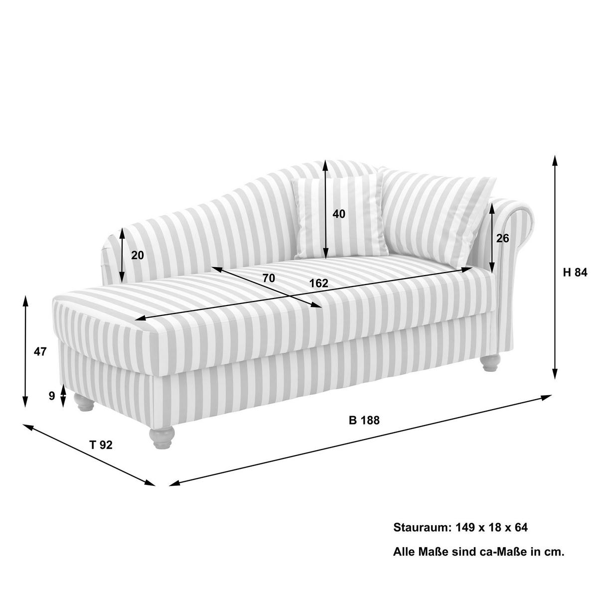 RECAMIERE Armlehne rechts Katrinka Flachgewebe mittelbraun - Haselnussfarben, Kunststoff (188/84/92cm) - 58aufmkessel