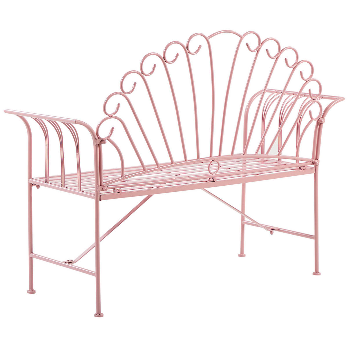 BALKONSET 2-Sitzer rosa Metall Bank mit Beistelltisch Cavinia - Pink, Metall - Beliani
