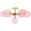 DECKENLAMPE Glas Rosa Anadyr - Dunkelbraun, Glas (52/52/28cm) - Beliani