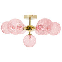 DECKENLAMPE Glas Rosa Anadyr - Dunkelbraun, Glas (52/52/28cm) - Beliani