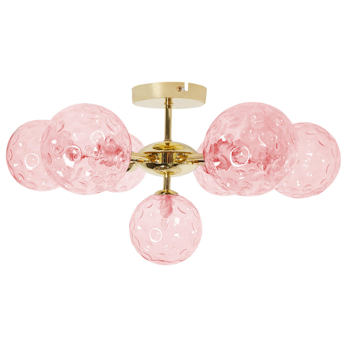 DECKENLAMPE Glas Rosa Anadyr - Dunkelbraun, Glas (52/52/28cm) - Beliani