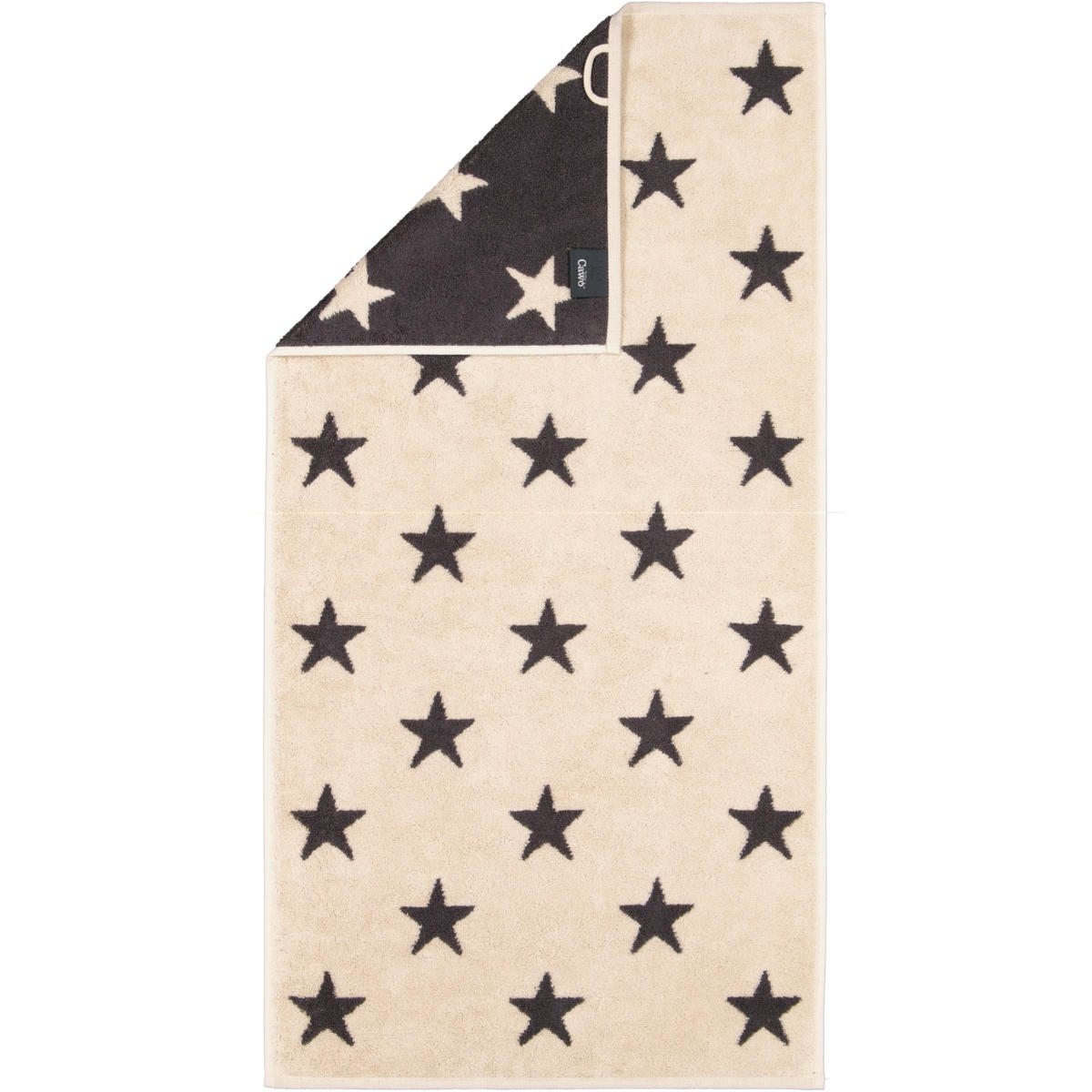 HANDTUCH NEW STARS STERNE GROSS 6260 BEIGE/BASALT - 37 - Grau, Textil (50/100cm) - Cawoe