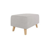 HOCKER Mario Silber Microfaser - Silberfarben/Naturfarben, Buchenholz/Textil (95/51/63cm) - S-Style Möbel