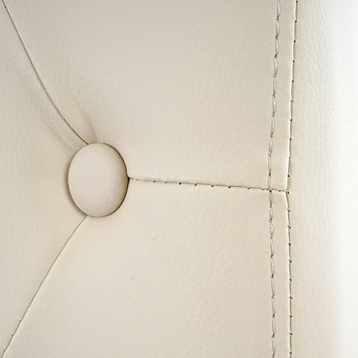 ESSZIMMERSTUHL 2er-Set gepolstert 98x47x62cm Sitzhöhe 42cm Nieten Kunstleder helle Beine Creme - Beige, Kunststoff (47/98/62cm) - CHEFGASTRO