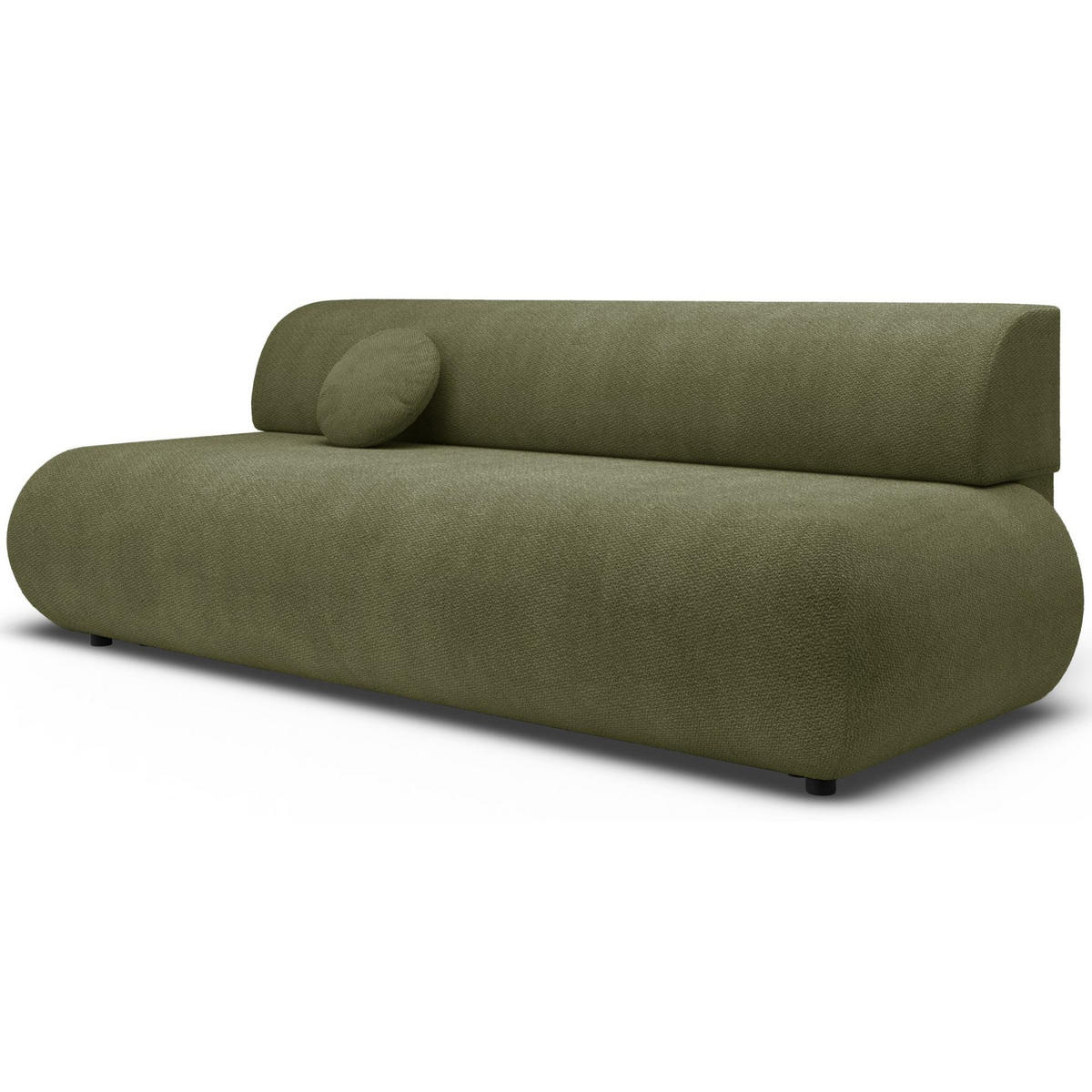 3-SITZER SCHLAFSOFA Olivgrün Chenille - Schwarz/Olivgrün, Kunststoff/Textil (214/74/100cm) - Selsey